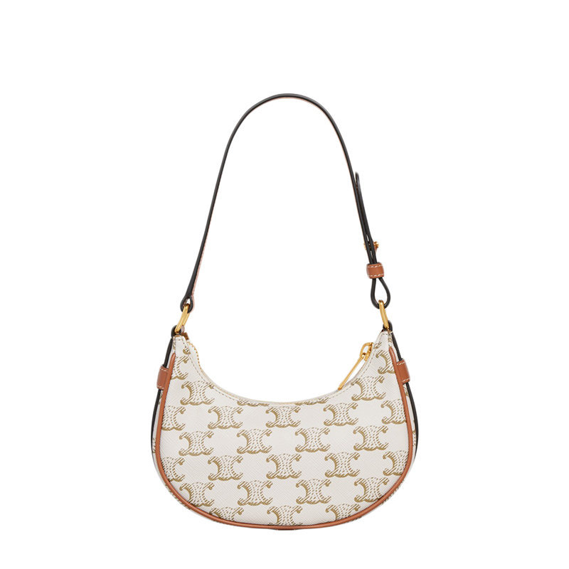 商品Celine|【预售3-7天】CELINE/赛琳 22春夏新款AVA系列 女士迷你白色凯旋老花牛皮革黄褐色肩带腋下单肩包10I602DS1.01TA,价格¥7339,第7张图片详细描述