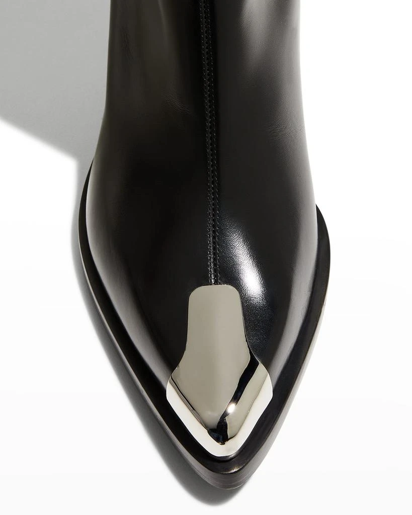 商品Alexander McQueen|Boxcar Calfskin Cap-Toe Ankle Booties,价格¥3928,第5张图片详细描述