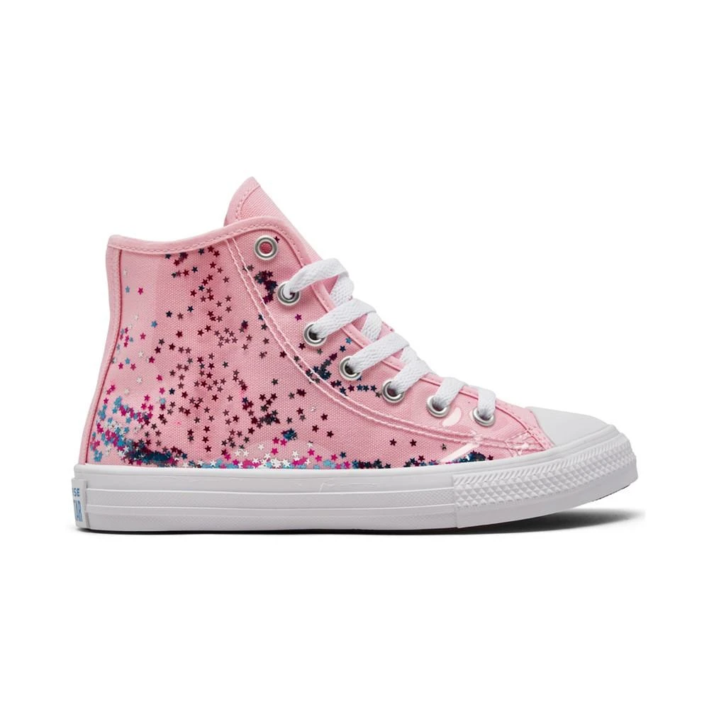 商品Converse|Little Girls Chuck Taylor All Star Confetti High Top Casual Sneakers from Finish Line,价格¥373,第2张图片详细描述