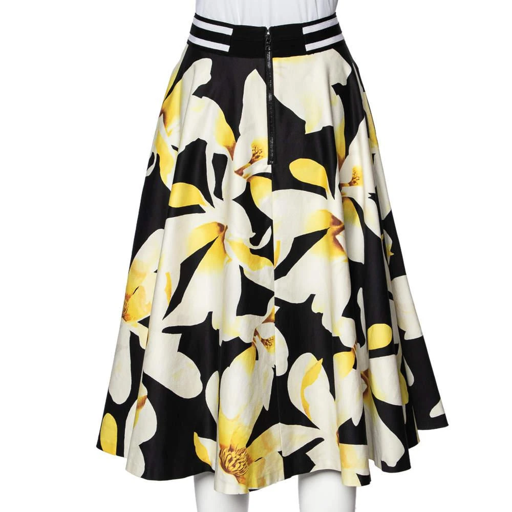 商品[二手商品] Alice + Olivia|Alice + Olivia Black Magnolia Print Cotton Dianna Midi Skirt L,价格¥1840,第3张图片详细描述