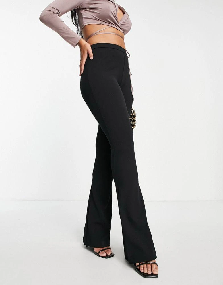 商品ASOS|ASOS DESIGN Hourglass slim kick flare suit trouser in black,价格¥176,第4张图片详细描述