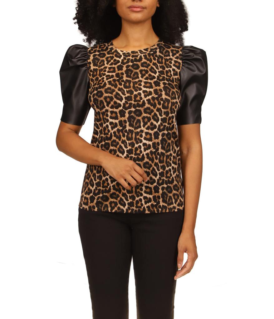 Nubian Leather Sleeve T-Shirt商品第1张图片规格展示