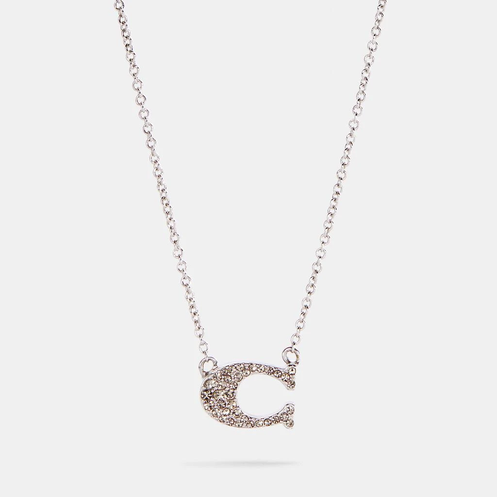 商品Coach|Coach Outlet Pave Signature Necklace,价格¥219,第1张图片