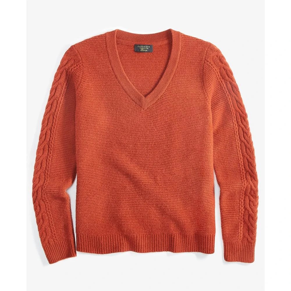 Women's 100% Cashmere Cable-Knit-Sleeve Sweater, Created for Macy's 商品