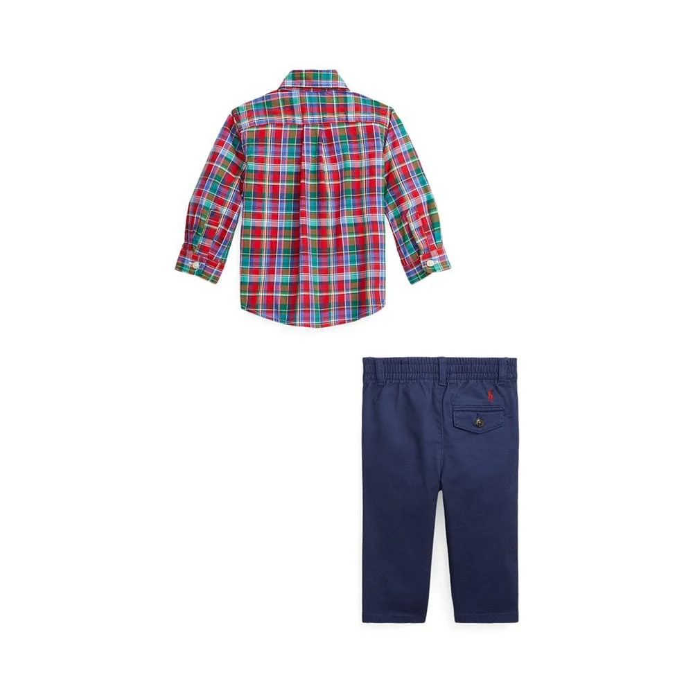 商品Ralph Lauren|Baby Boys Plaid Cotton Shirt and Flex Abrasion Pants Set,价格¥228,第2张图片详细描述