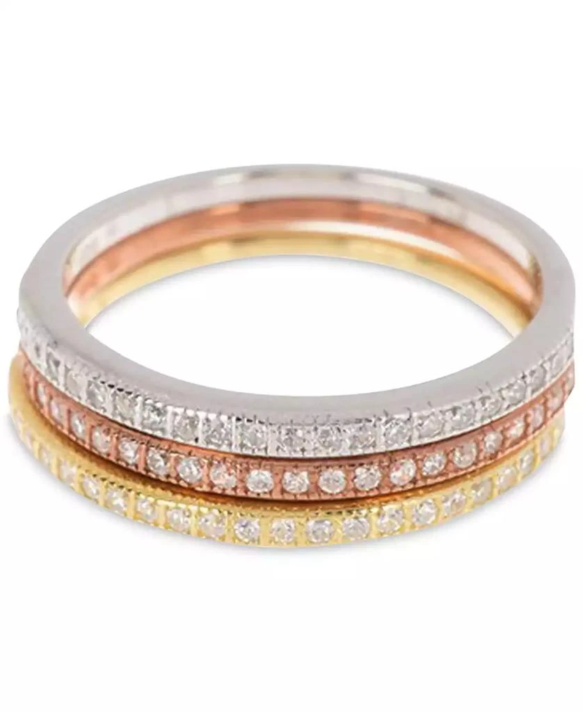 商品ADORNIA|Tri-Tone 3-Pc. Set Half Eternity Band Rings,价格¥226,第1张图片