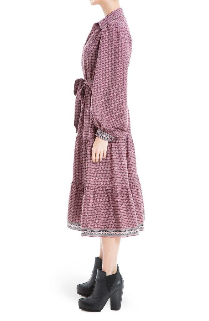 Matte Satin Tiered Midi Dress商品第3张图片规格展示