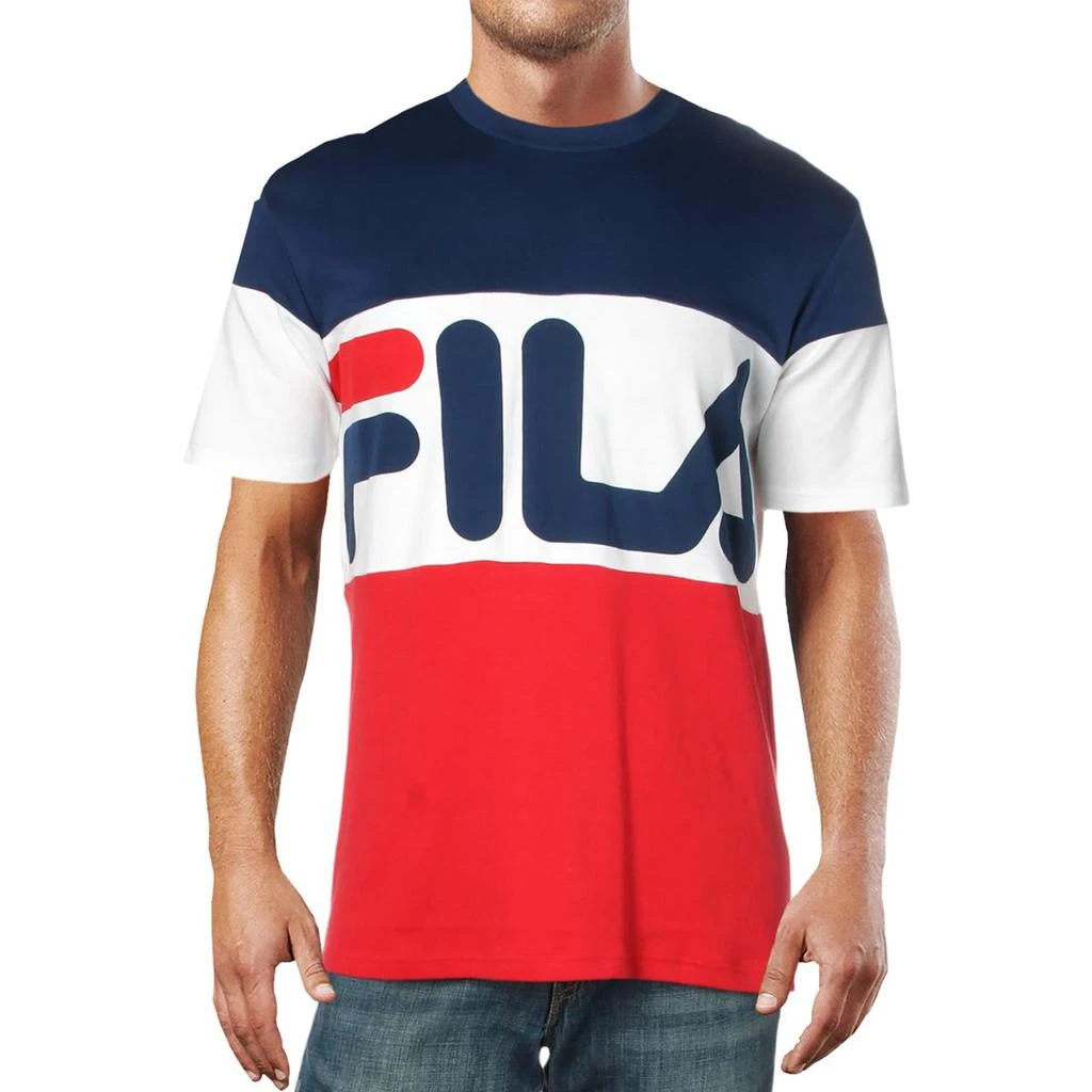 商品Fila|Fila Mens Vialli Cotton Crew Neck Logo T-Shirt,价格¥218,第1张图片详细描述
