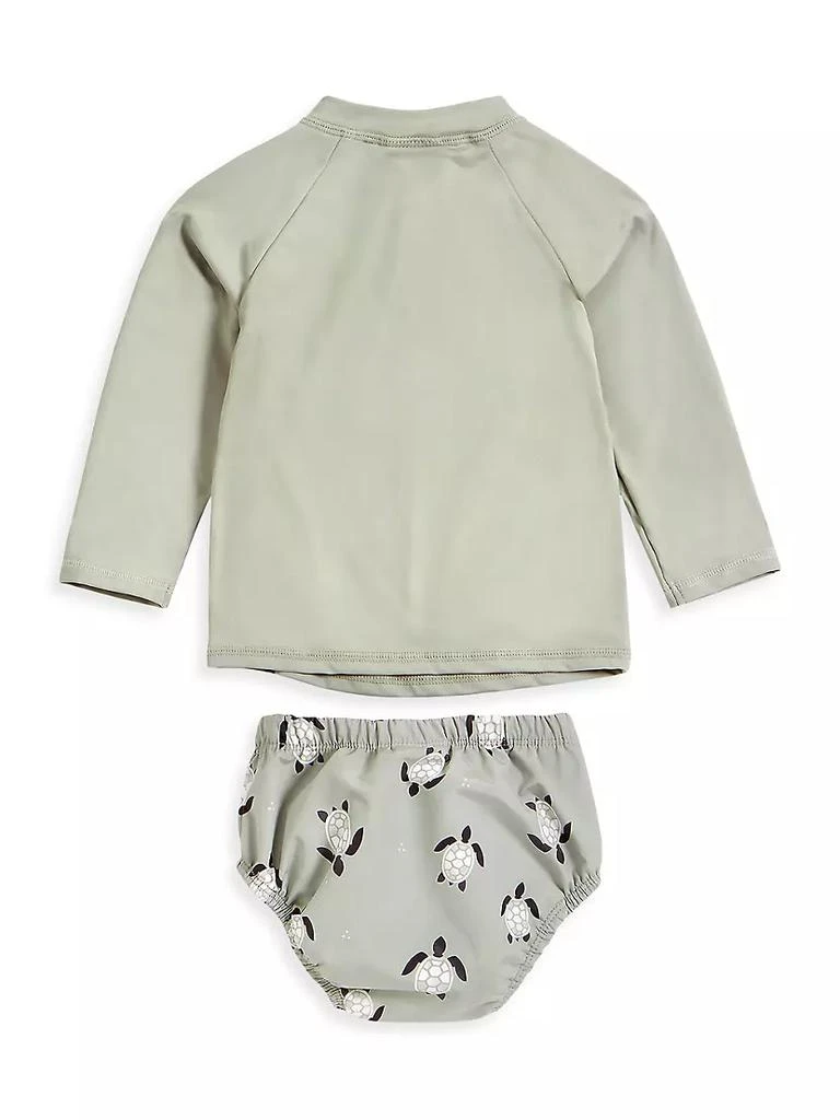 商品Petit Lem|Baby Boy's 2-Piece Rashguard Top & Turtle Swim Diaper Set,价格¥282,第2张图片详细描述