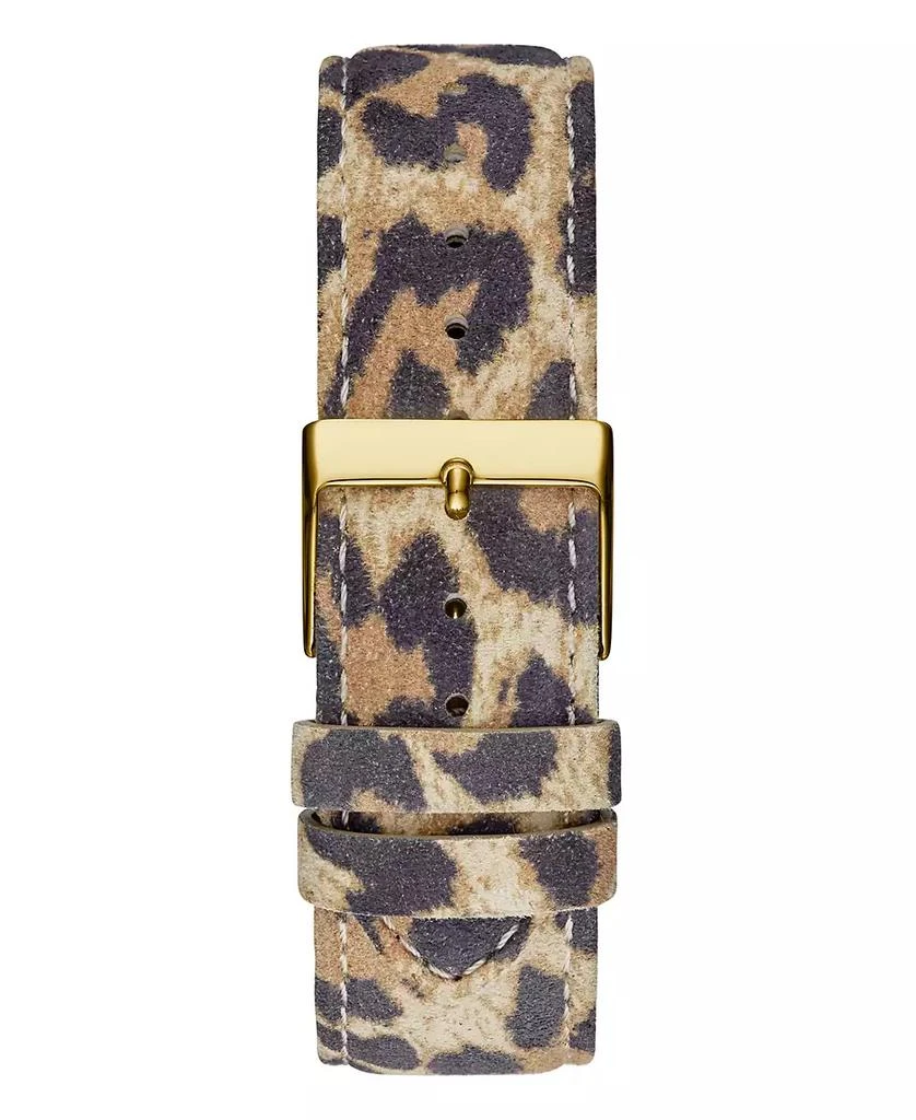 商品GUESS|Women's Gold-Tone Glitz Animal Print Genuine Leather Strap Multi-Function Watch, 40mm,价格¥632,第2张图片详细描述