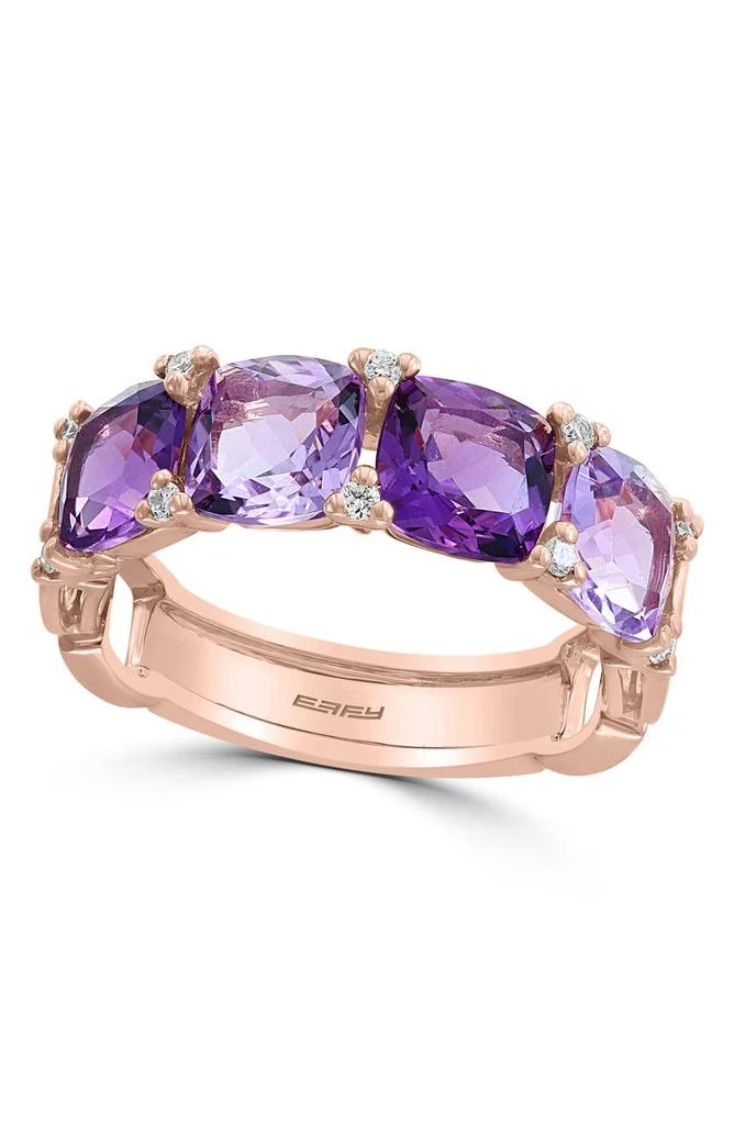 商品Effy|14K Rose Gold Amethyst & Diamond Ring - Size 7,价格¥4942,第1张图片