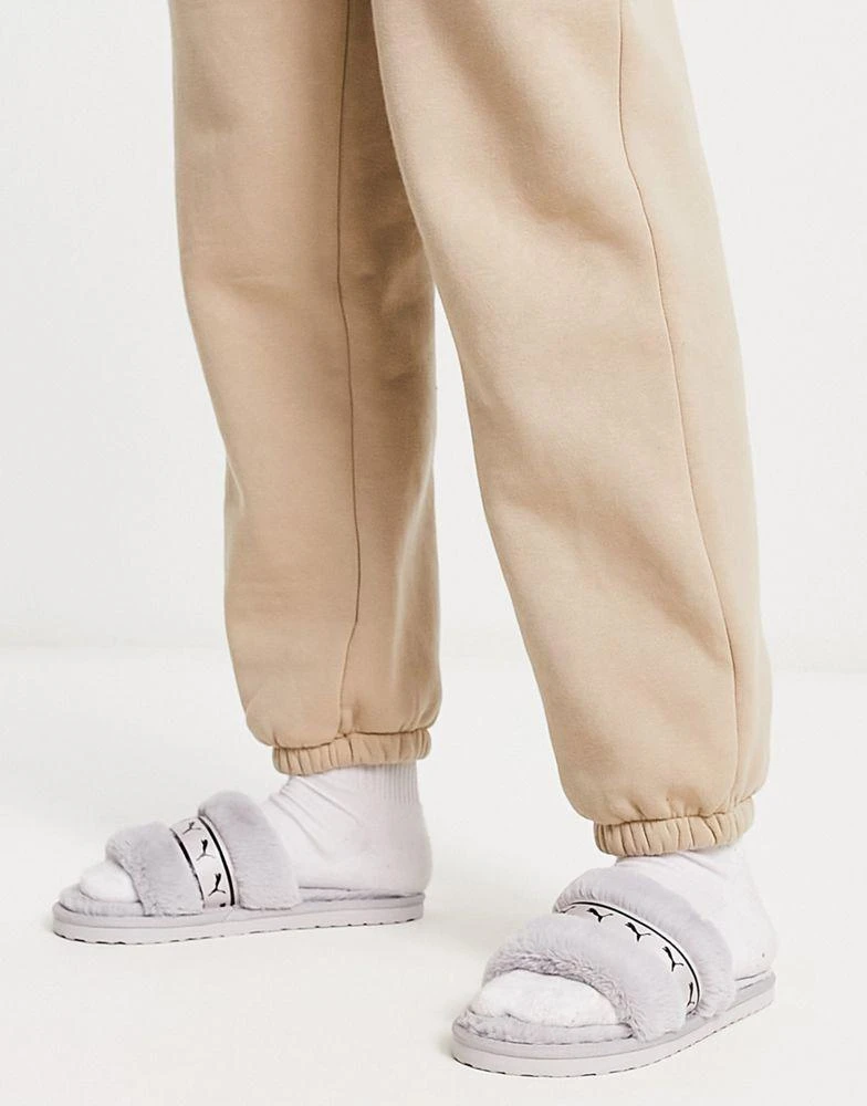 商品Puma|Puma Fluff slider slippers in grey,价格¥189,第4张图片详细描述