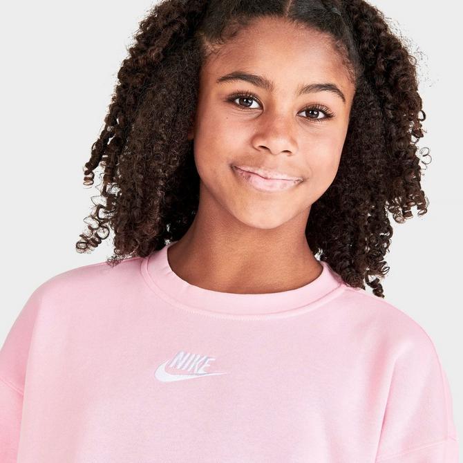 Girls' Nike Sportswear Club Fleece Crewneck Sweatshirt (Plus Size)商品第5张图片规格展示