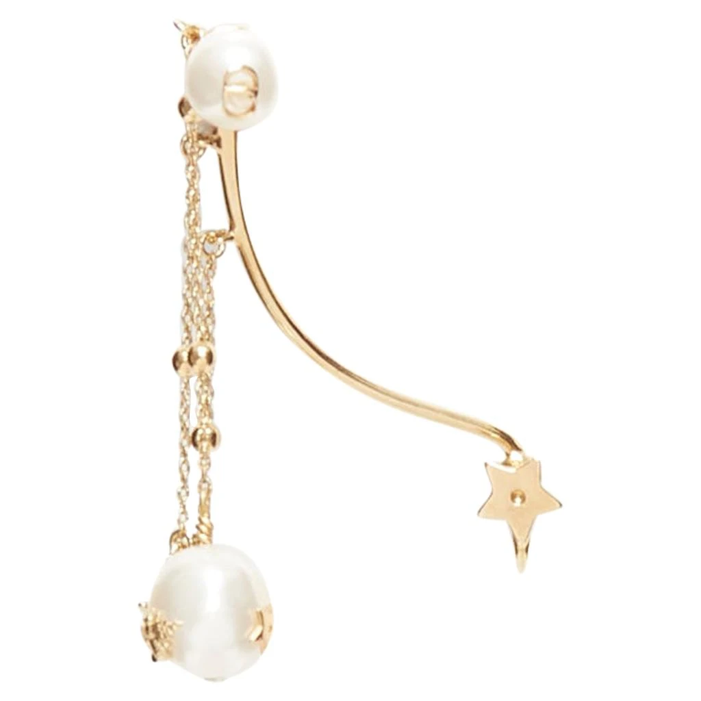 商品[二手商品] Dior|Tribales Gold Metal CD Logo Star Pearl Pin Ear Cuff Earring,价格¥3904,第4张图片详细描述