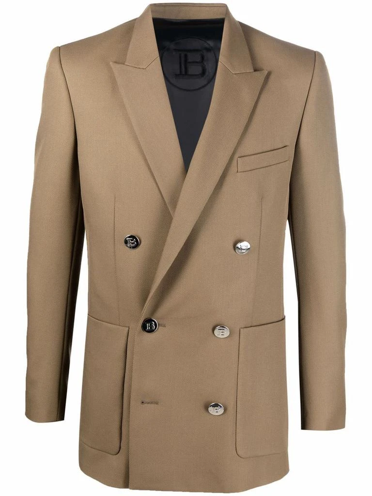 商品Balmain|Balmain Mens Beige Acrylic Blazer,价格¥14700,第1张图片