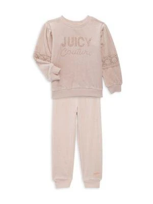 商品Juicy Couture|Little Girl's 2-Piece Logo Sweatshirt & Joggers Set,价格¥101,第1张图片