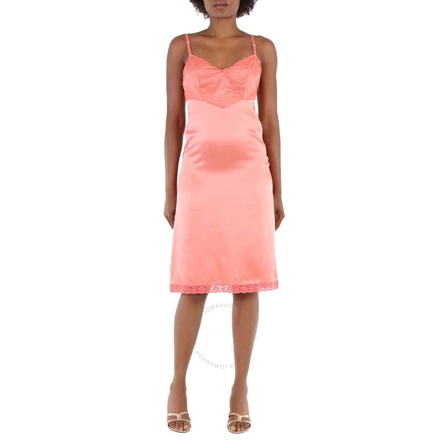 商品Burberry|Burberry Coral Red Chantilly Lace Trim Silk Slip Dress, Brand Size 4 (US Size 2),价格¥1425,第2张图片详细描述