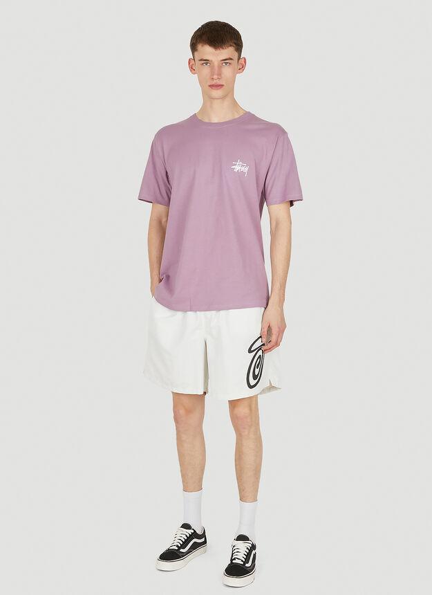 Basic Logo Print T-Shirt in Purple商品第2张图片规格展示