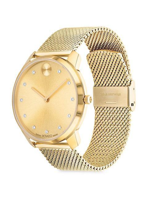 商品Movado|Bold Thin Ionic Light Gold-Plated Steel Bracelet Watch,价格¥5527,第4张图片详细描述