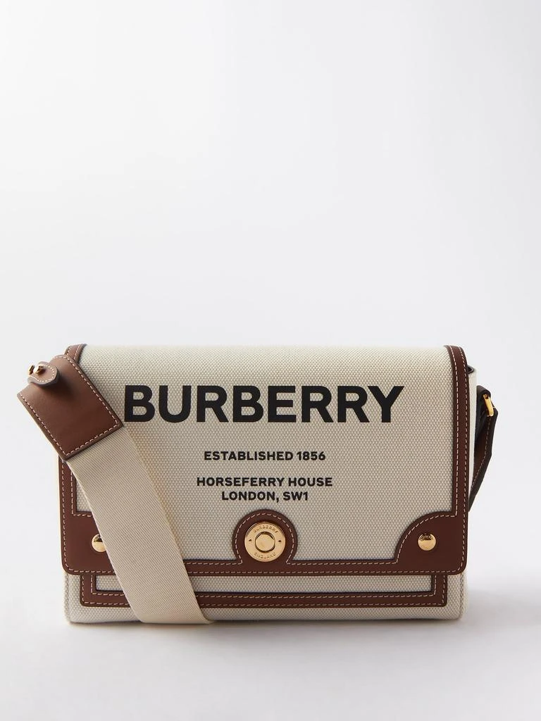 商品Burberry|Note medium canvas and leather shoulder bag,价格¥10546,第1张图片