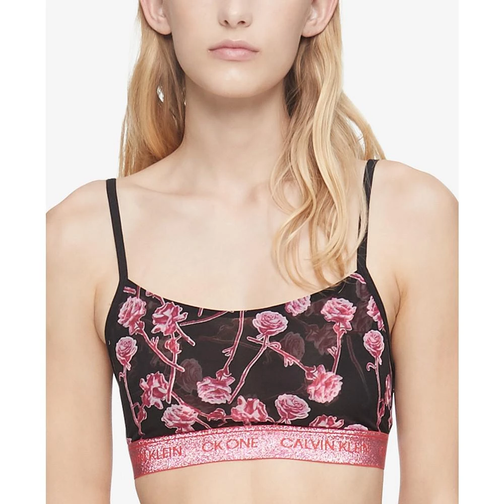 商品Calvin Klein|CK One 无衬里玫瑰印花文胸,价格¥63,第1张图片