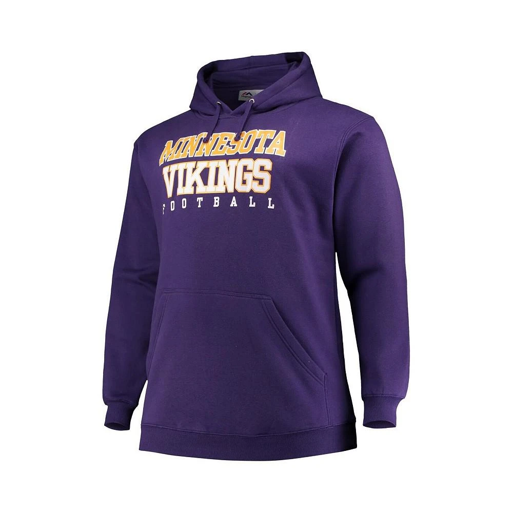 商品Majestic|Men's Purple Minnesota Vikings Big and Tall Stacked Pullover Hoodie,价格¥432,第2张图片详细描述