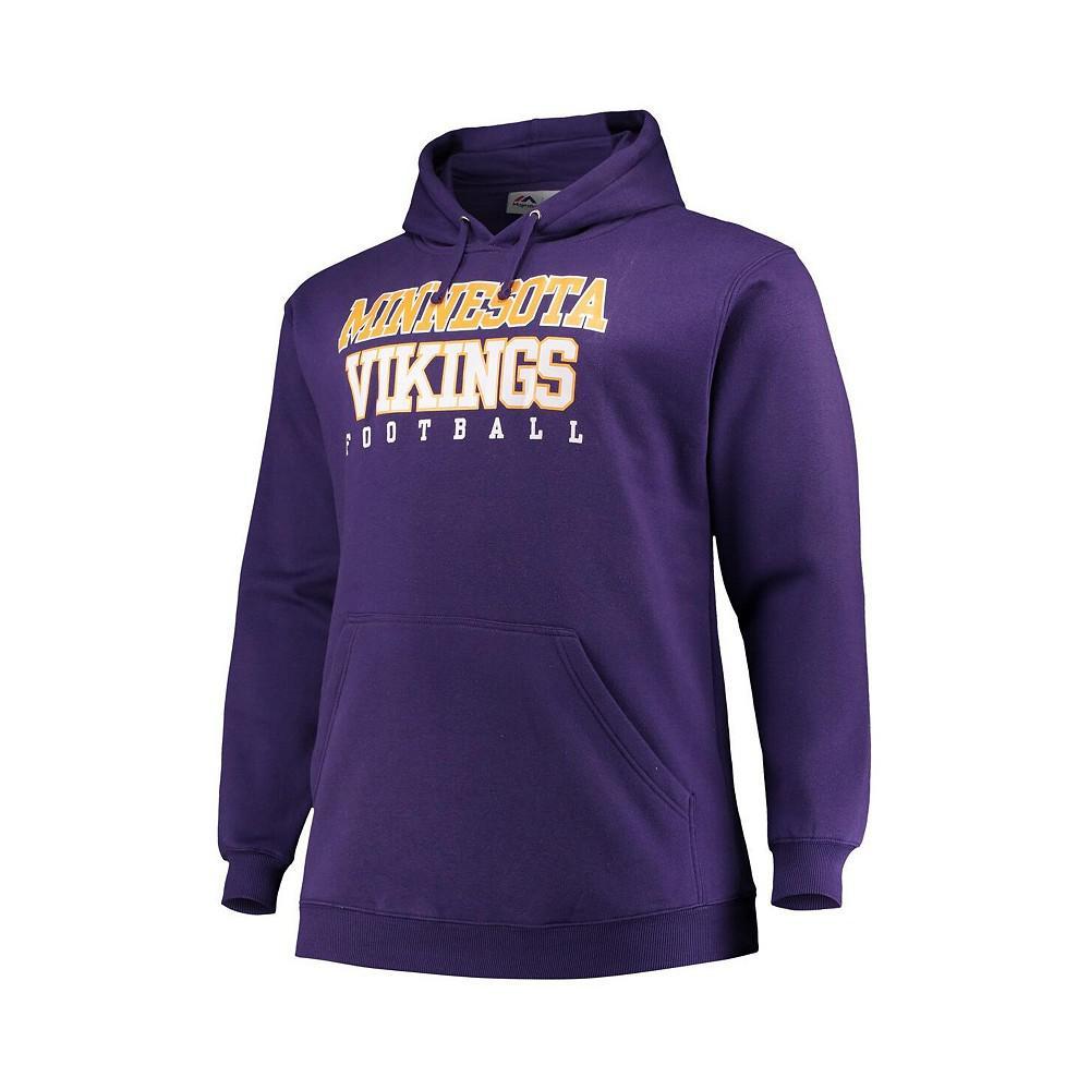 商品Majestic|Men's Purple Minnesota Vikings Big and Tall Stacked Pullover Hoodie,价格¥383,第4张图片详细描述