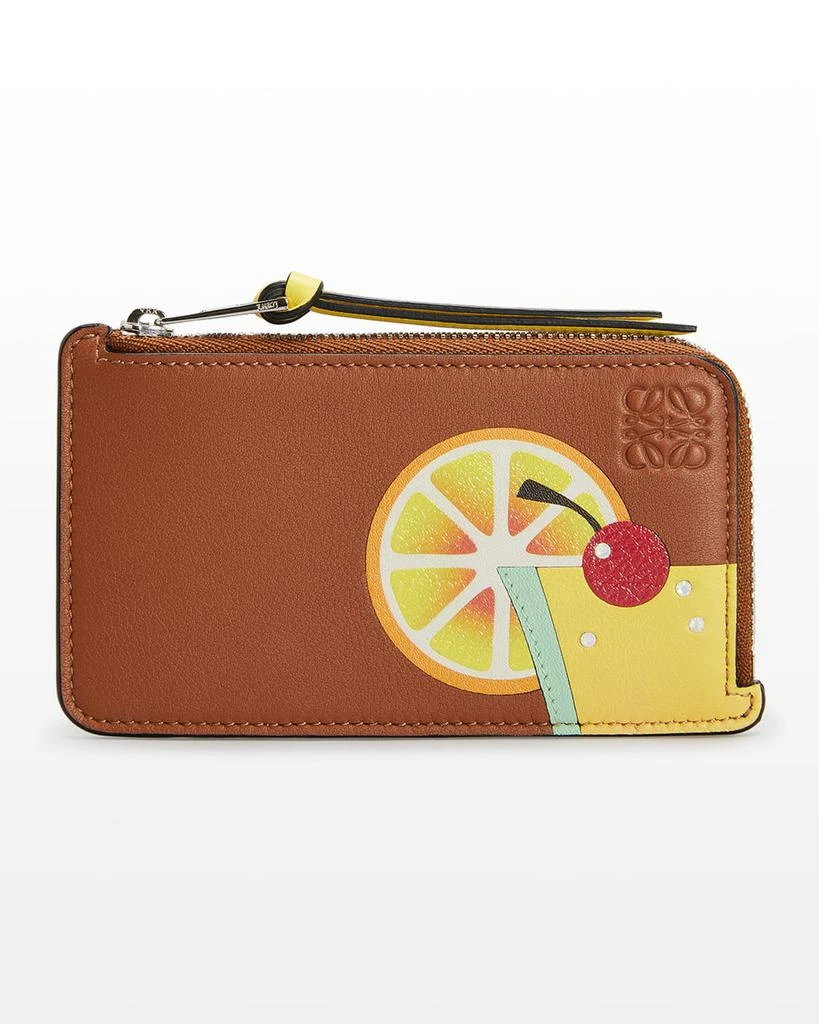 商品Loewe|x Paula’s Ibiza Cocktail Zip Leather Coin Card Holder,价格¥3806,第1张图片