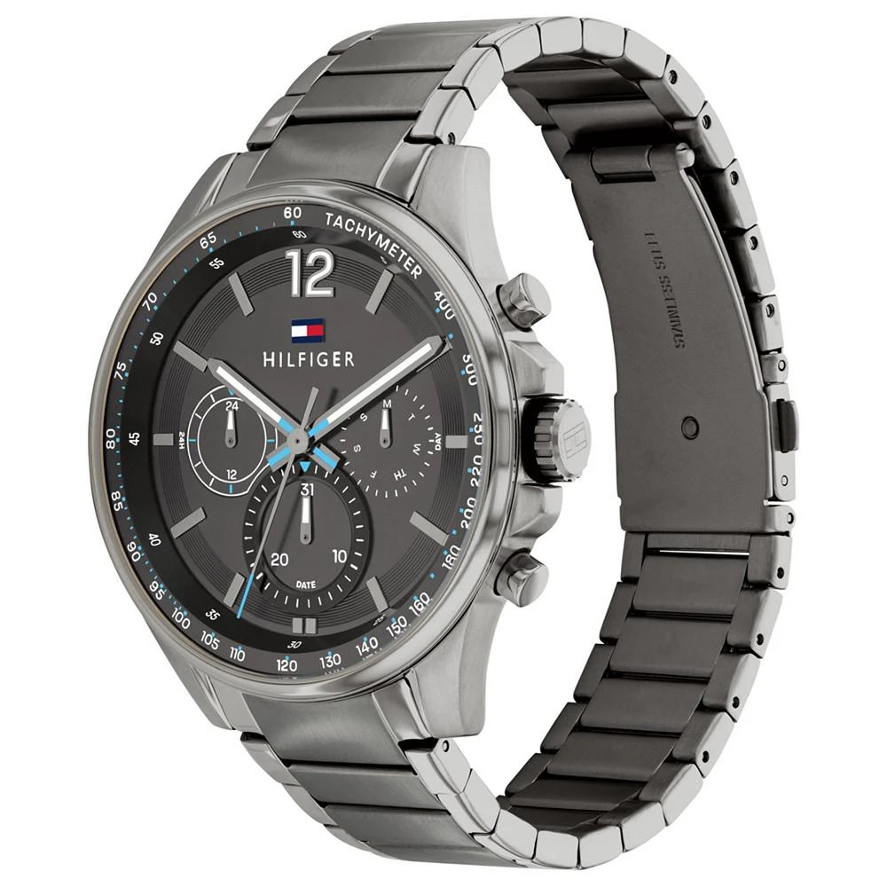 商品Tommy Hilfiger|Men's Gray-Tone Stainless Steel Bracelet Watch 44mm,价格¥1362,第2张图片详细描述