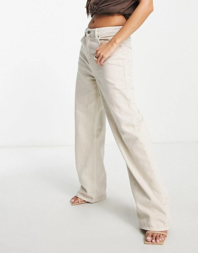 商品ASOS|ASOS DESIGN Petite dad jeans in stone,价格¥186,第4张图片详细描述