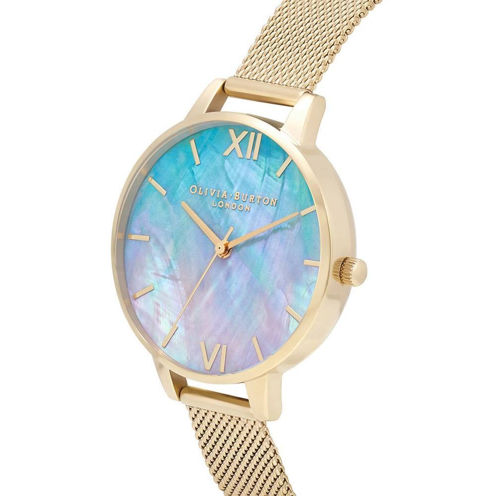 商品Olivia Burton|Women's Under The Sea Gold-Tone Mesh Bracelet Watch 34mm,价格¥925,第5张图片详细描述