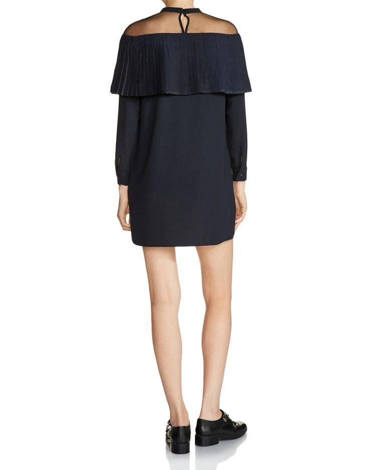 商品Maje|Remia Pleated-Overlay 连衣裙,价格¥1203,第2张图片详细描述