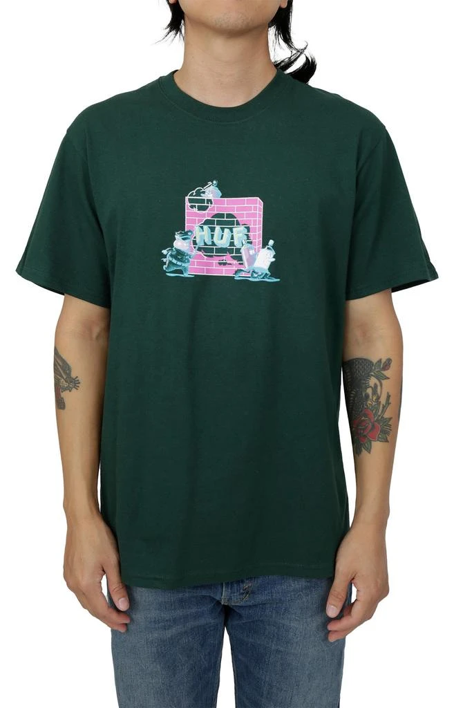 商品HUF|High Gloss Headache T-Shirt - Dark Green,价格¥76,第1张图片