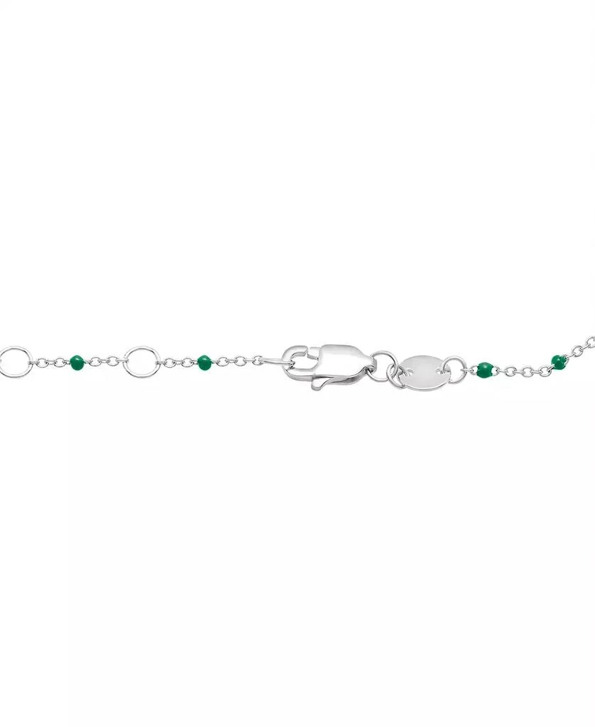 商品Macy's|Aquamarine (1/5 ct. t.w.) & Enamel Bead Link Bracelet in Sterling Silver (Also in Additional Gemstones),价格¥458,第4张图片详细描述