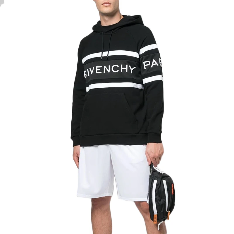 Givenchy 纪梵希 男士黑色logo印花连帽卫衣 BMJ02L3Y3P-004 商品