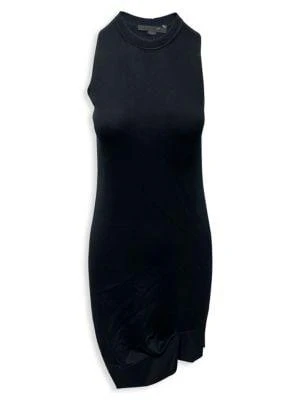 商品[二手商品] Alexander Wang|Alexander Wang Crew Neck Knee-Length Dress In Black Silk,价格¥2074,第1张图片