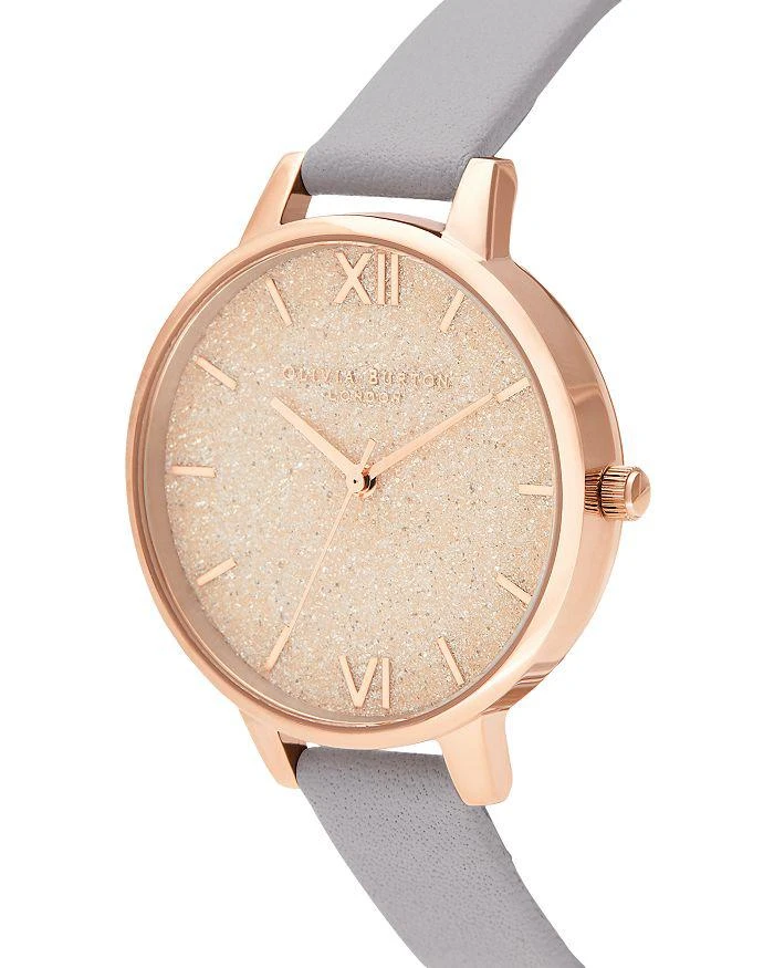 商品Olivia Burton|Glitter Dial Gray Lilac Leather Strap Watch, 34mm,价格¥1086,第3张图片详细描述