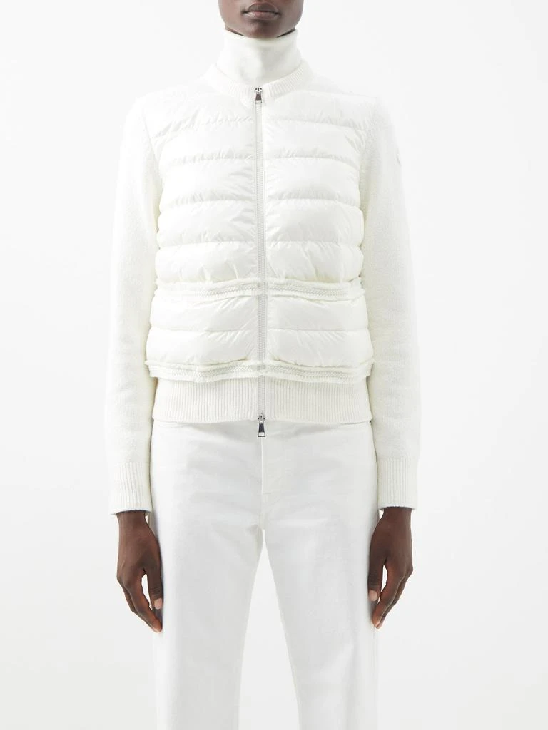 商品Moncler|Knitted-sleeve quilted down jacket,价格¥7845,第1张图片