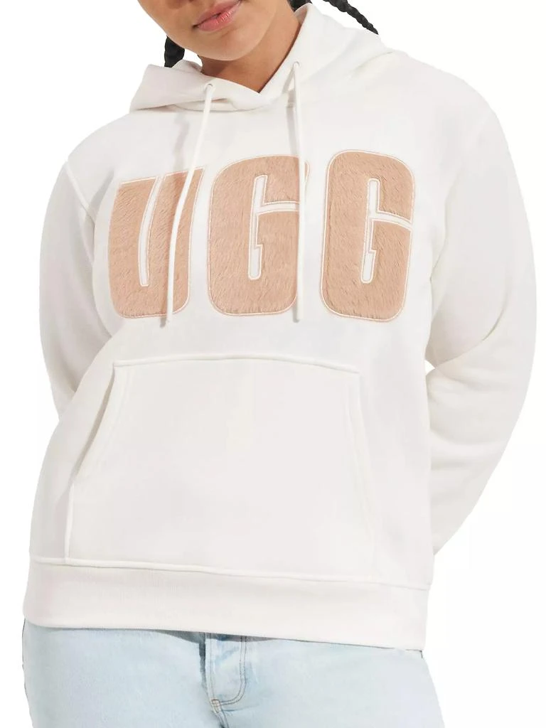 商品UGG|Rey Fuzzy Logo Cotton-Blend Hoodie,价格¥735,第1张图片