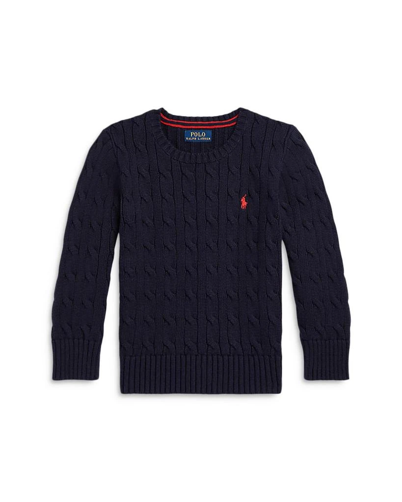 商品Ralph Lauren|Boys' Cable Knit Cotton Sweater - Little Kid, Big Kid,价格¥249,第1张图片详细描述