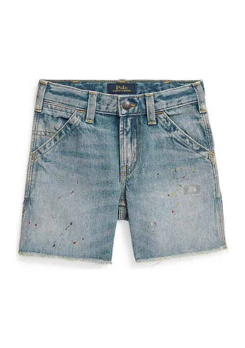 商品Ralph Lauren|Lauren Childrenswear Boys 2 7 Paint Print Denim Carpenter Shorts,价格¥226,第1张图片