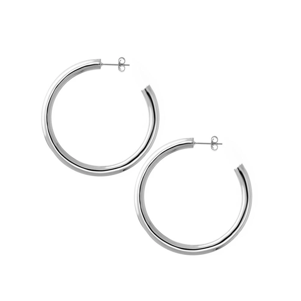 商品Essentials|Medium Tube C Hoop Earring in 18K Gold Plate or Silver Plate,价格¥120-¥150,第1张图片