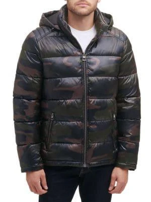 商品GUESS|Quilted Zip Up Puffer Jacket,价格¥586,第1张图片