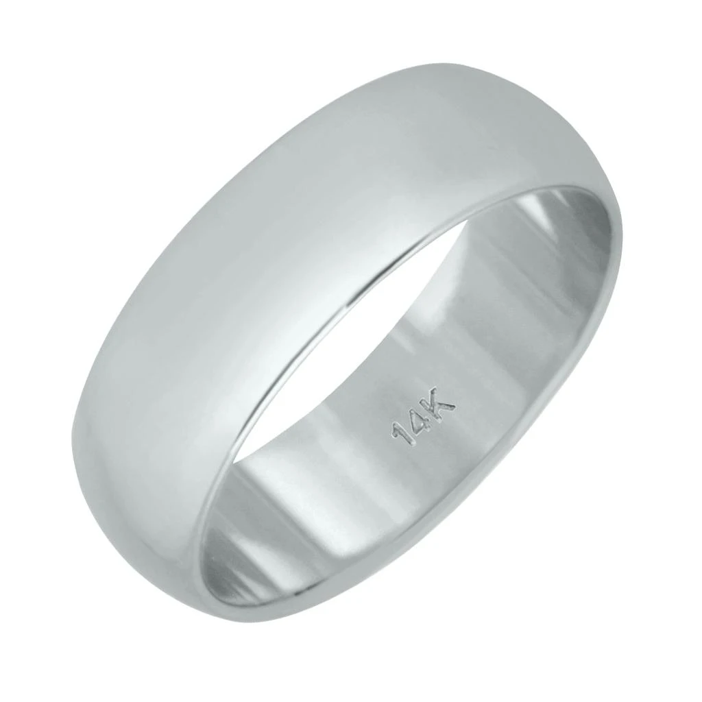 商品SSELECTS|6Mm Domed Comfort Fit Wedding Band In 14K White Gold,价格¥5399,第3张图片详细描述