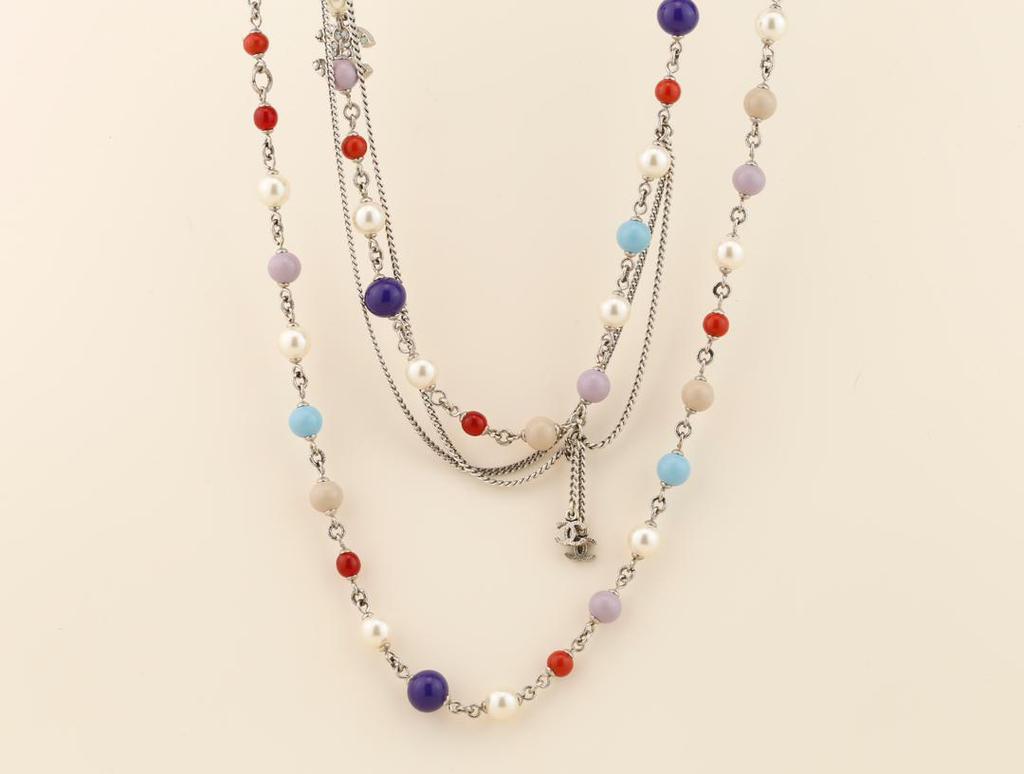 Chanel CC Logo Multicolor Long Necklace商品第4张图片规格展示