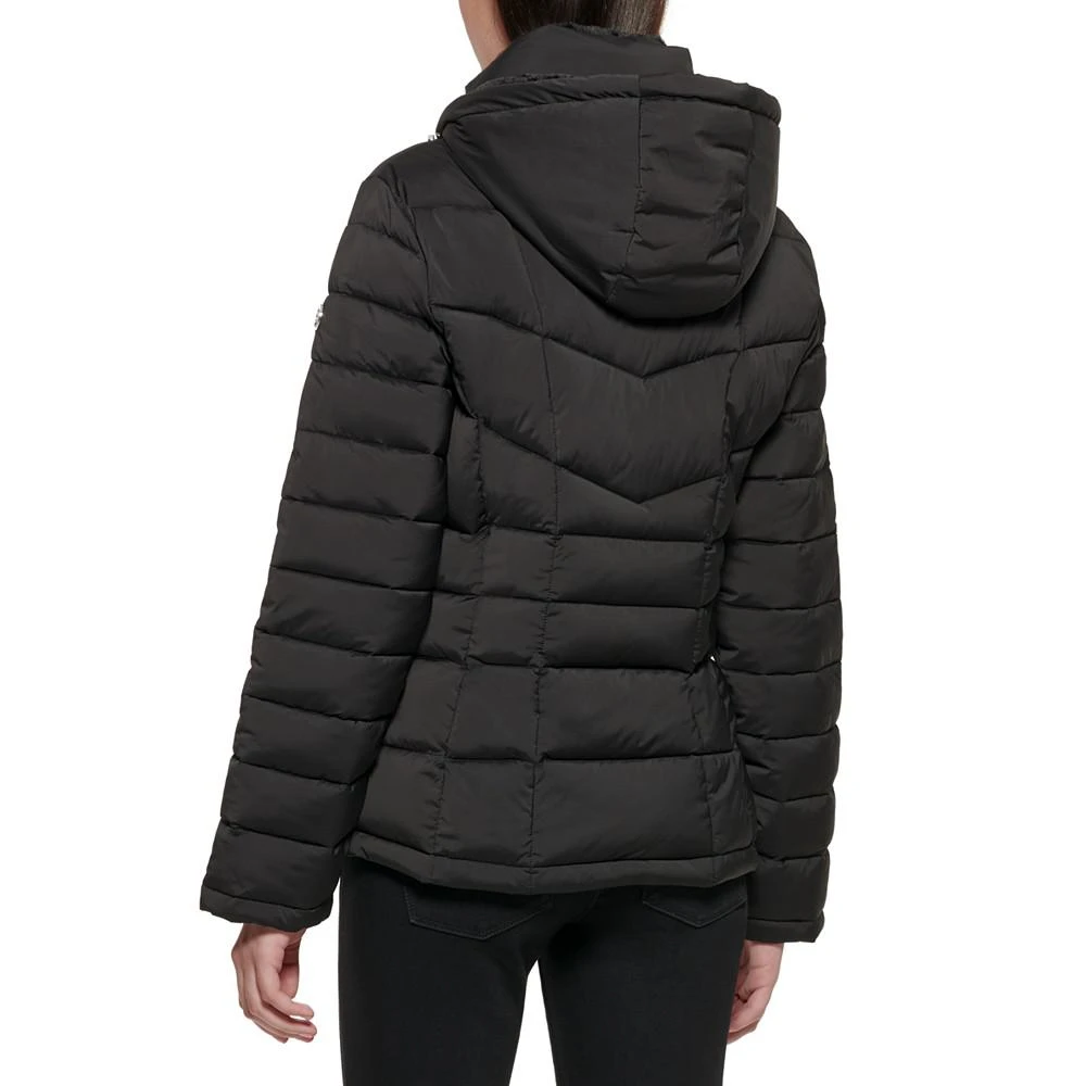 商品Calvin Klein|Women's Faux-Fur-Trim Hooded Puffer Coat, Created for Macy's,价格¥945,第2张图片详细描述