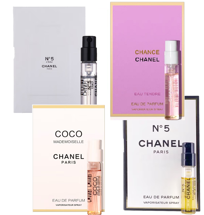 CHANEL 香奈儿 试香组合（粉邂逅1.5ml+COCO小姐1.5ml+N5浓香1.5ml+N5淡香1.5ml） 158.52元 商品图片