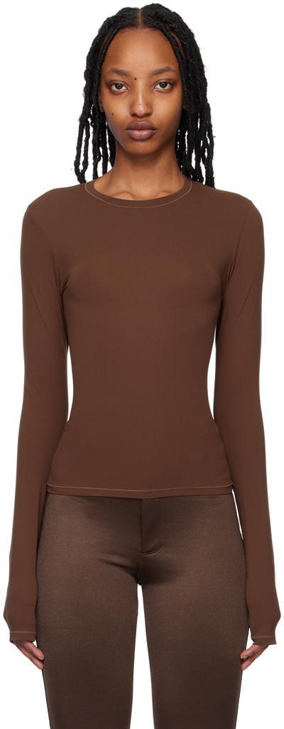 商品SKIMS|Brown Fits Everybody Long Sleeve T-Shirt,价格¥486,第1张图片