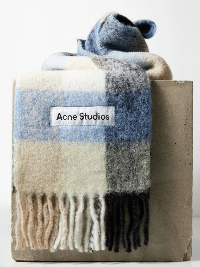 商品Acne Studios|Fringed check felted scarf,价格¥2681,第1张图片