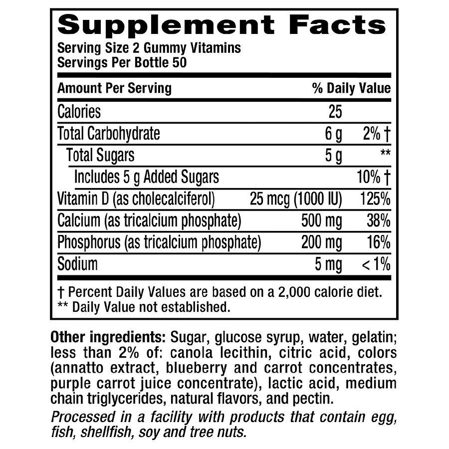 Calcium Supplement  Gummy Vitamins Fruit & Cream商品第2张图片规格展示